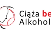 napis ciaza bez alkoholu logo szkic twarzy 