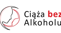napis ciaza bez alkoholu logo szkic twarzy 